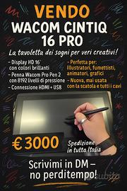 tavoletta grafica wacom cintiq 16 pro