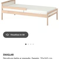 Lettino Ikea Sniglar + doghe + materasso