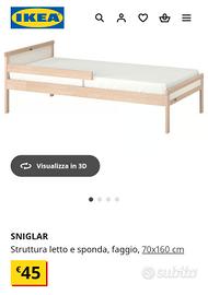 Lettino Ikea Sniglar + doghe + materasso