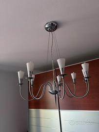 lampadario sospeso con lampadine led luce bianca