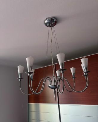 lampadario sospeso con lampadine led luce bianca