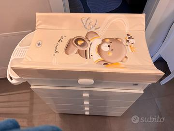 Fasciatoio CAM con vaschetta bagno e cassettiera