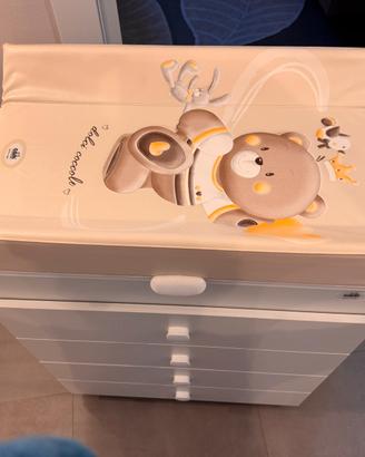 Fasciatoio CAM con vaschetta bagno e cassettiera