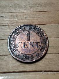 Coppia monete di Haiti con rara del 1886