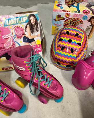 Set completo pattini Soy Luna Roces + casco + prot