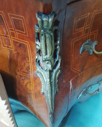 cassettiera antica con base in marmo 
