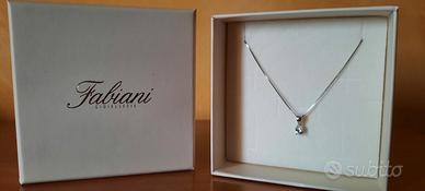 Girocollo  punto luce in argento con zircone