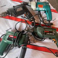 4 trapani elettrici Bosch e Skil funzionanti