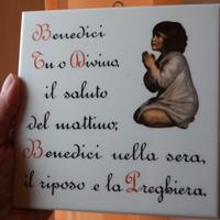 Piastrella con Preghiera di almeno 60 anni