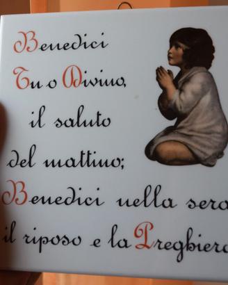 Piastrella con Preghiera di almeno 60 anni