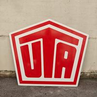 Insegna / targa in alluminio smaltato UTA Vintage 