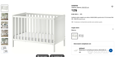 Lettino sbarre noenato ikea