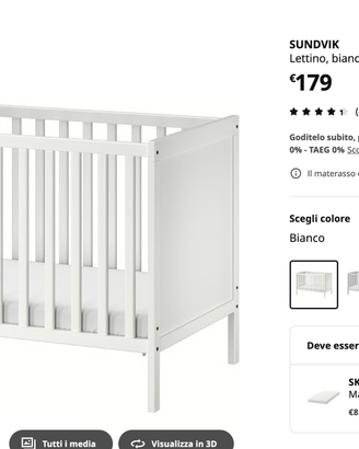 Lettino sbarre noenato ikea