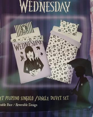 Set copriiumone singolo e federa Mercoledì Addams