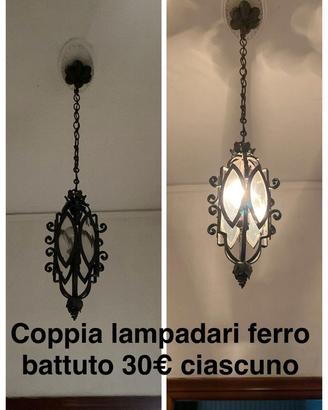 lampadario ferro battuto