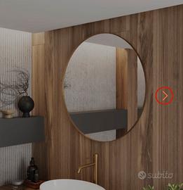 Specchio bagno 75 cm con cornice in alluminio oro 