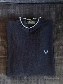 Maglione Fred Perry 100% Lana d'Agnello Blu- XL