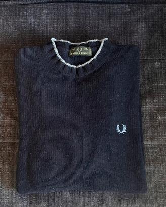 Maglione Fred Perry 100% Lana d'Agnello Blu- XL