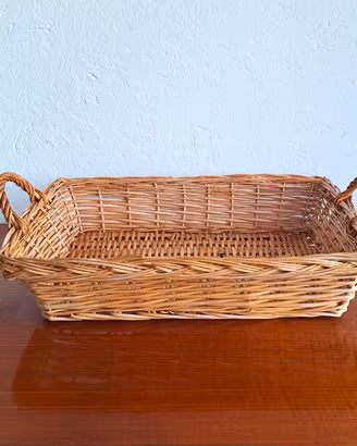 🌿 Cesto Grande in Vimini Rustico con Manici, BOHO