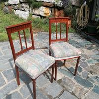 Coppia di sedie imbottite in legno di mogano