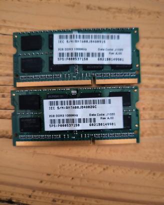 Memorie so-dimm DDR3 per notebook 4gb