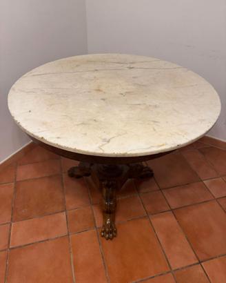 Tavolo centro impero, piede ferino, metà '800