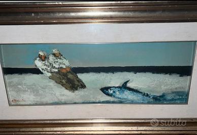 Quadro olio Ausonio Tanda serie tonnara 61o23cm