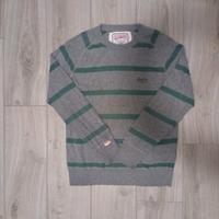 Maglione Superdry Grigio a Righe Verdi - Taglia XL
