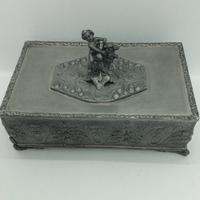 cofanetto portasigarette in peltro vintage 