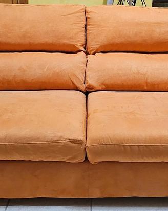 Divano poltronesofà 3 Posti Sfoderabile Arancio