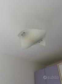 Lampadario Giesse modello ONDA, vetro bianco opaco