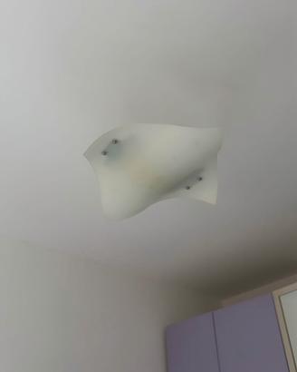 Lampadario Giesse modello ONDA, vetro bianco opaco