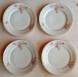 Set 4 Piatti da Dessert Vintage Bavaria Elfenbein