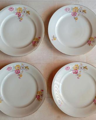 Set 4 Piatti da Dessert Vintage Bavaria Elfenbein