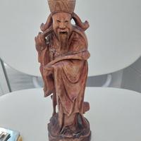 statua orientale vintage in legno