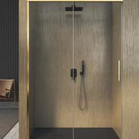 box doccia in cristallo con profili oro 80x100