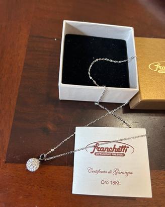 Collana in oro 18 carati 750 e zirconi nuova