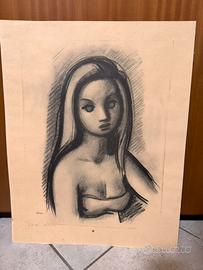 Orlando Sora litografia 59,5 x 47  pittore