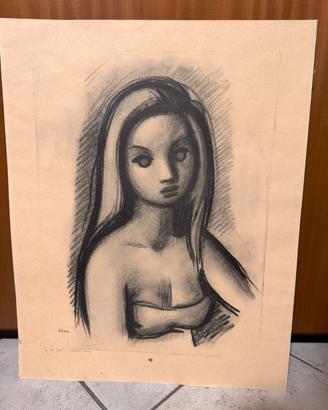 Orlando Sora litografia 59,5 x 47  pittore