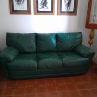 2 divani in pelle verde inglese