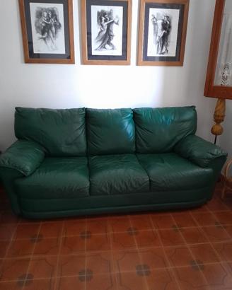 2 divani in pelle verde inglese