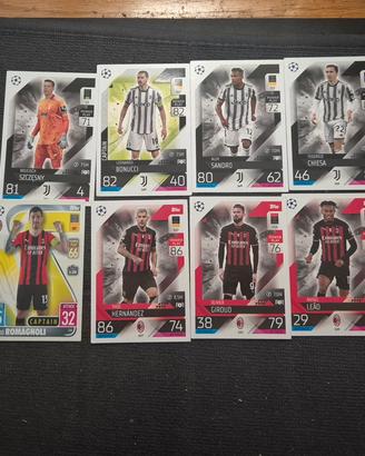 Lotto 10 Carte  Match Attax 22/23 Juventus Milan