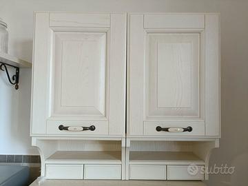pensile da cucina in legno color crema