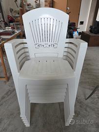 Set di 6 poltroncine in plastica