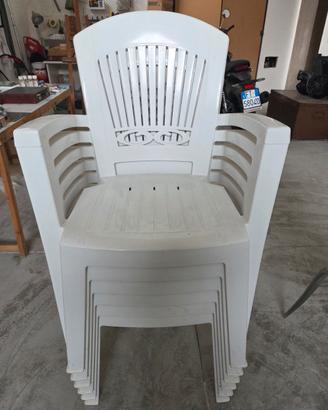 Set di 6 poltroncine in plastica