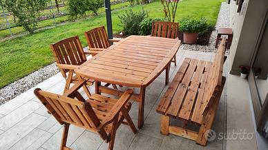 Tavolo sedie e panca da Giardino 