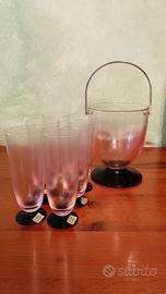 Set bicchieri da drink con cestello 