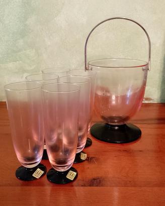 Set bicchieri da drink con cestello 