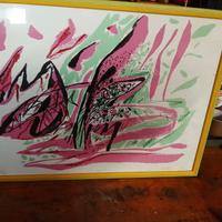 Serigrafia  astratta  con cornice