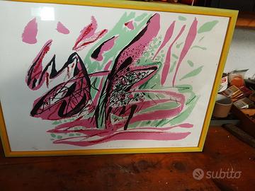 Serigrafia  astratta  con cornice